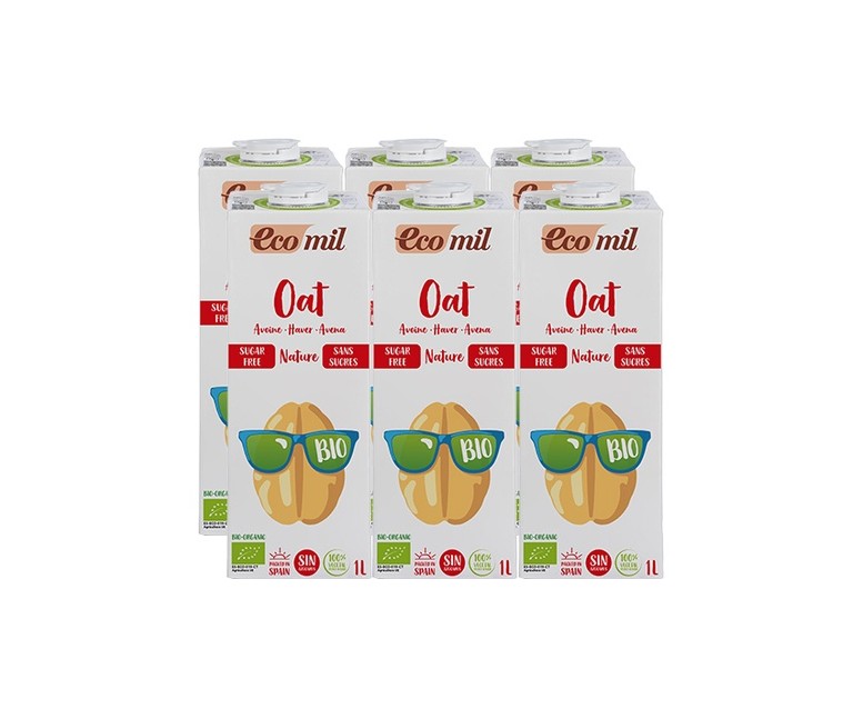Pack Bebida de avena sin azúcar 6 unidades de 1L Ecomil