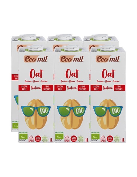 Pack Bebida de avena sin azúcar 6 unidades de 1L Ecomil