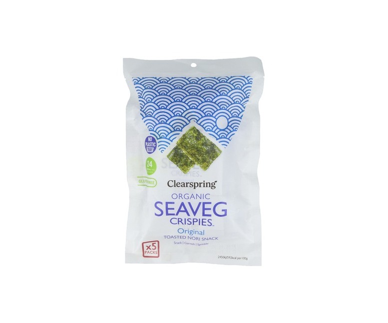 Snack de Alga Nori Tostada Multipack Bio 5 unidades de 4g Clearspring