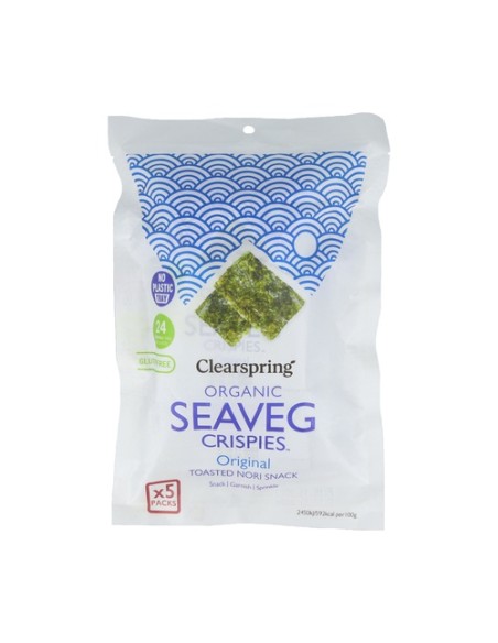 Snack de Alga Nori Tostada Multipack Bio 5 unidades de 4g Clearspring