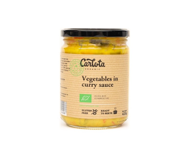 Verduras en salsa curry 425 g Carlota Organic