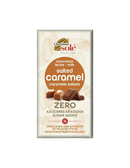 Chocolate con leche, caramelo salado y stevia 100 g Chocolates Sole