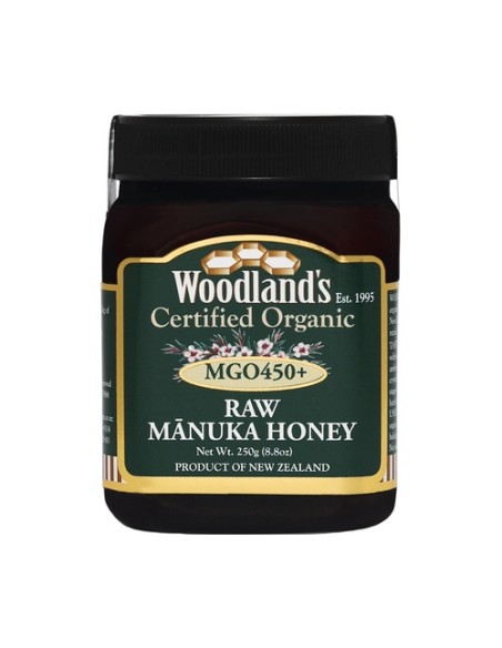 Miel de Manuka MGO450+ Bio RAW monofloral 250 g Woodland's