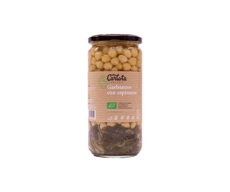 Garbanzos con espinacas 720 g Carlota Organic