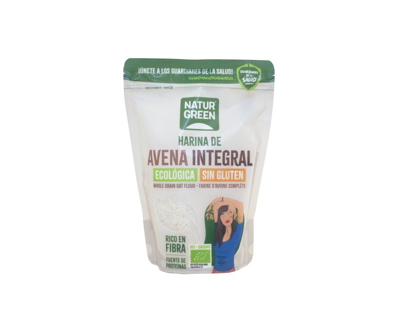 Harina avena integral sin gluten bio 500 g de polvo (Avena) NaturGreen
