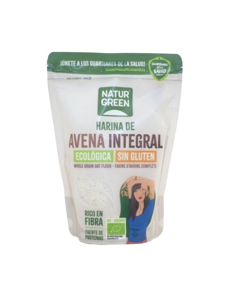 Harina avena integral sin gluten bio 500 g de polvo (Avena) NaturGreen