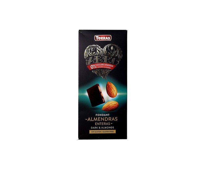 Zero Negro 72% cacao con almendras enteras 150 g (Chocolate) Torras