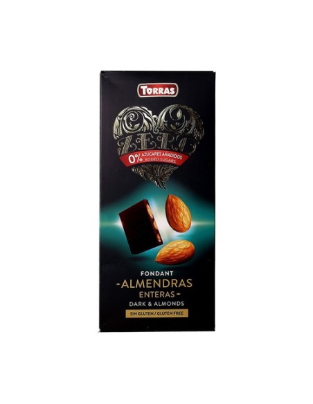 Zero Negro 72% cacao con almendras enteras 150 g (Chocolate) Torras