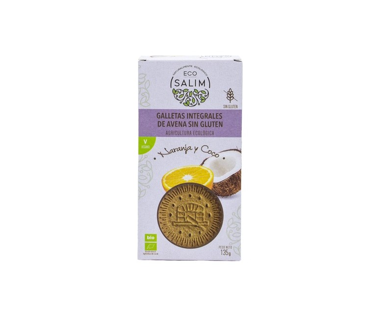 Galletas de avena naranja coco Bio 135 g (Naranja - Coco - Avena) Eco Salim
