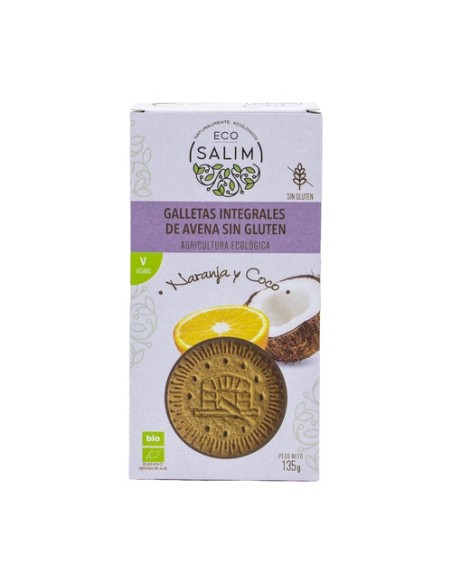 Galletas de avena naranja coco Bio 135 g (Naranja - Coco - Avena) Eco Salim