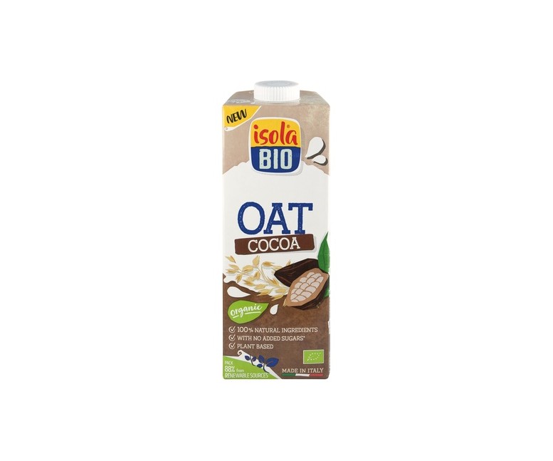 Bebida de avena y cacao sin azúcares añadidos 1 L (Cacao - Avena) Isola Bio