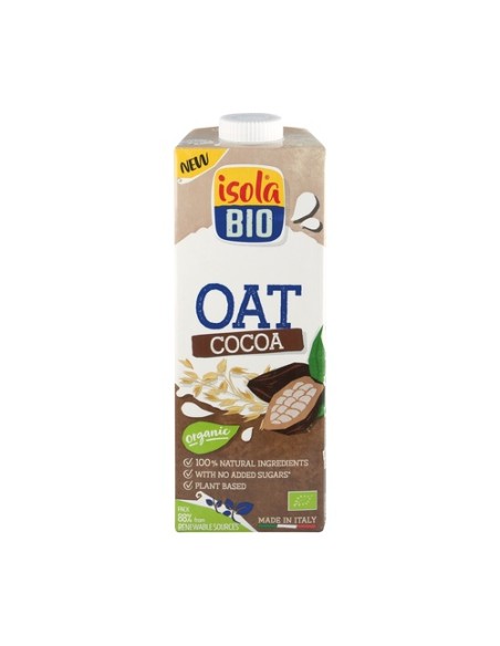 Bebida de avena y cacao sin azúcares añadidos 1 L (Cacao - Avena) Isola Bio
