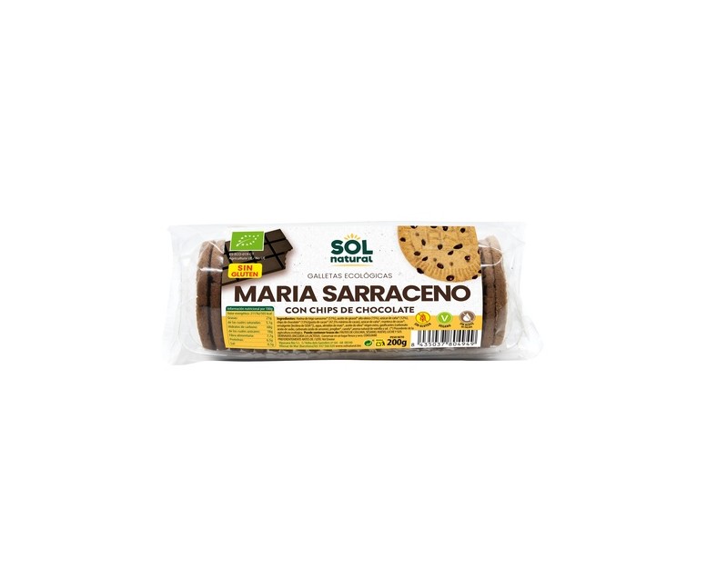Galletas maría trigo sarraceno con chips de chocolate Bio 200 g Sol Natural