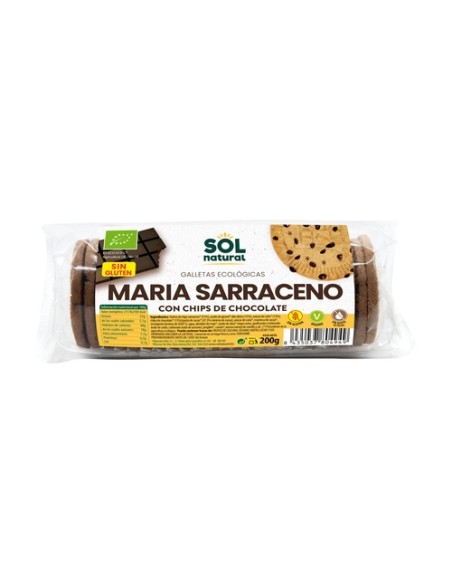 Galletas maría trigo sarraceno con chips de chocolate Bio 200 g Sol Natural