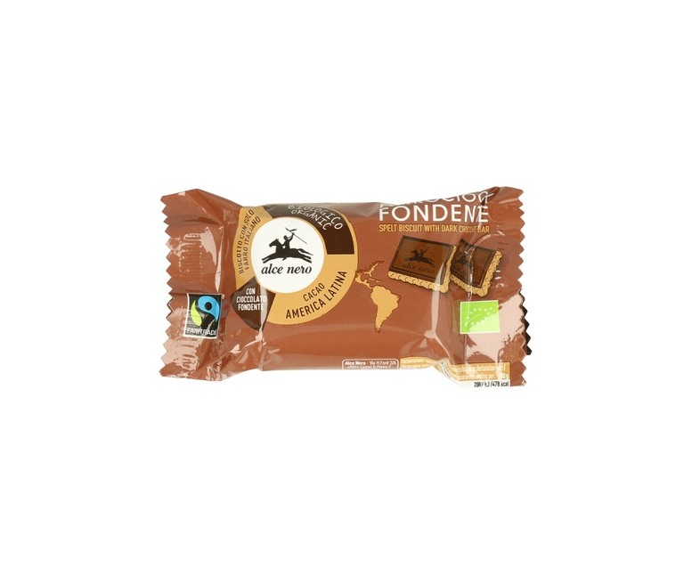 Galletas de Espelta Cubiertas de Chocolate Oscuro Monodosis 25 g Alce Nero