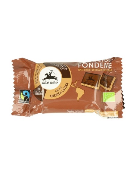 Galletas de Espelta Cubiertas de Chocolate Oscuro Monodosis 25 g Alce Nero