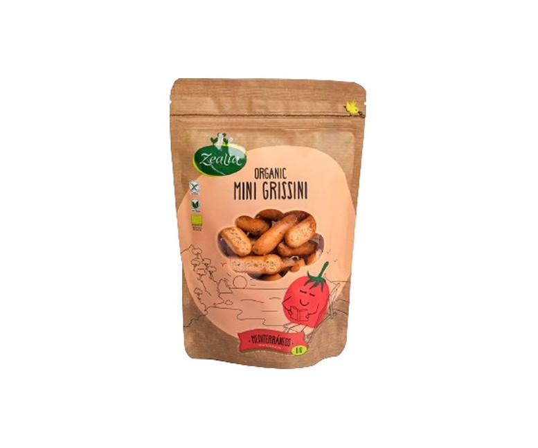 Mini grissini mediterráneos Bio sin gluten 75 g Zealia