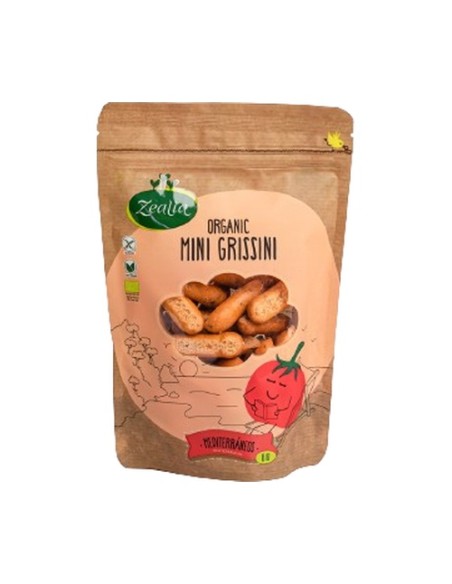 Mini grissini mediterráneos Bio sin gluten 75 g Zealia