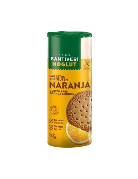 Galletas sin Gluten Digestive con Naranja 195 g (Naranja) Santiveri