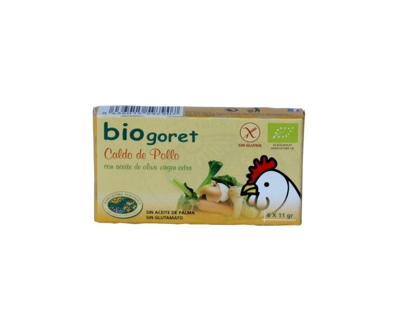 Caldo Vegetal Con Pollo En Cubitos Eco 6 unidades de 11g (Pollo) Bio Goret