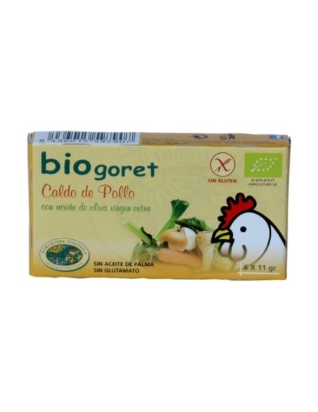 Caldo Vegetal Con Pollo En Cubitos Eco 6 unidades de 11g (Pollo) Bio Goret