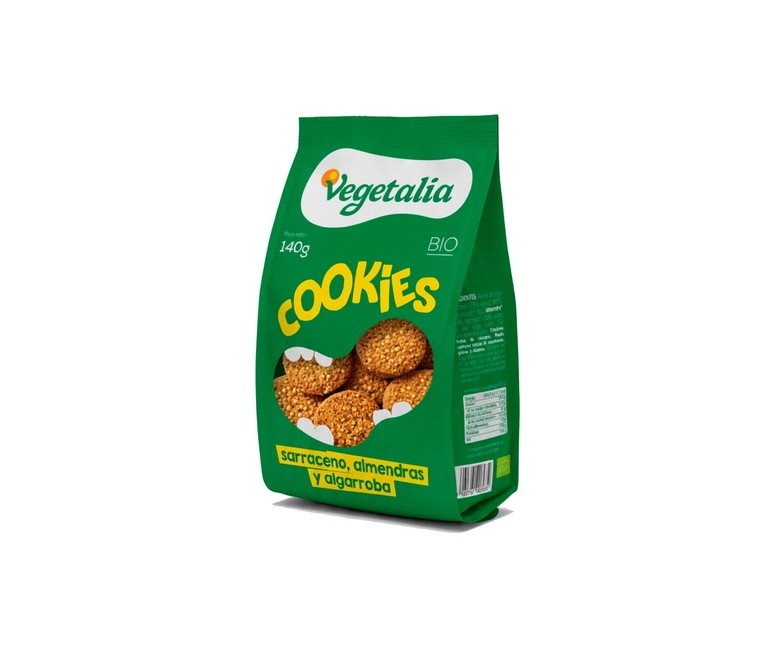 Cookies Sarraceno, Algarroba, Jengibre y Agave 140 g (Cacao - Almendra) Vegetalia