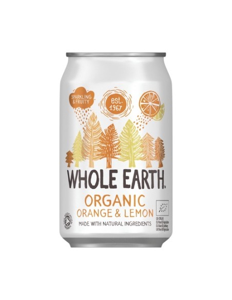 Refresco de naranja y limón sin azúcar bio 330 ml Whole Earth