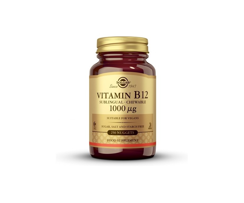 Vitamina B12 masticable/sublingual 250 comprimidos sublinguales de 1000 mg Solgar