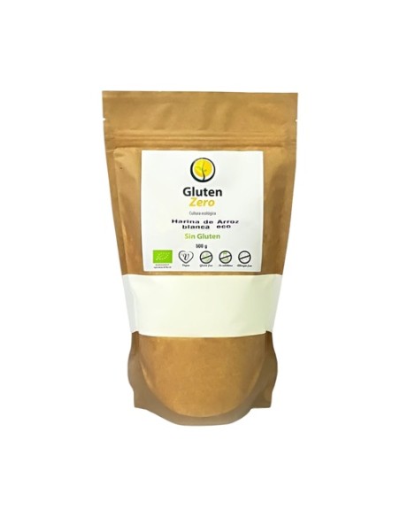 Harina de arroz blanco sin gluten Eco 500 g de polvo Gluten Zero