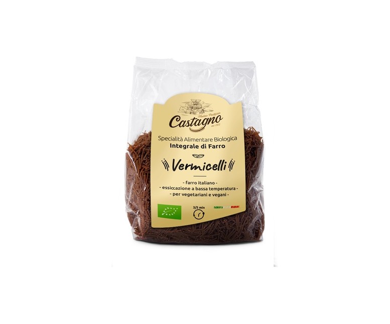 Fideos finos de trigo duro integral Eco 500 g Castagno