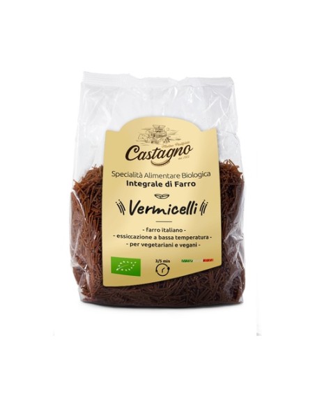 Fideos finos de trigo duro integral Eco 500 g Castagno