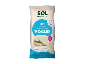 Tortas de arroz bañadas con yogur natural Bio