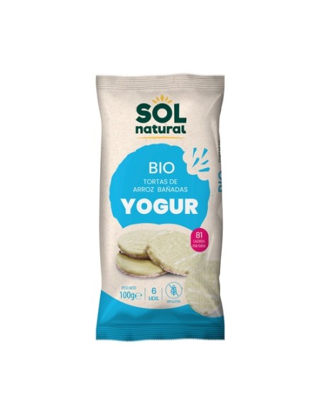 Tortas de arroz bañadas con yogur natural Bio 100 g (Yogur) Sol Natural