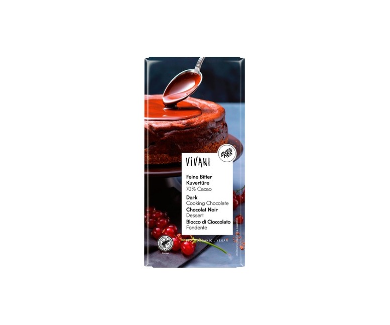 Chocolate negro 70% para postres Bio 150 g (Chocolate) Vivani