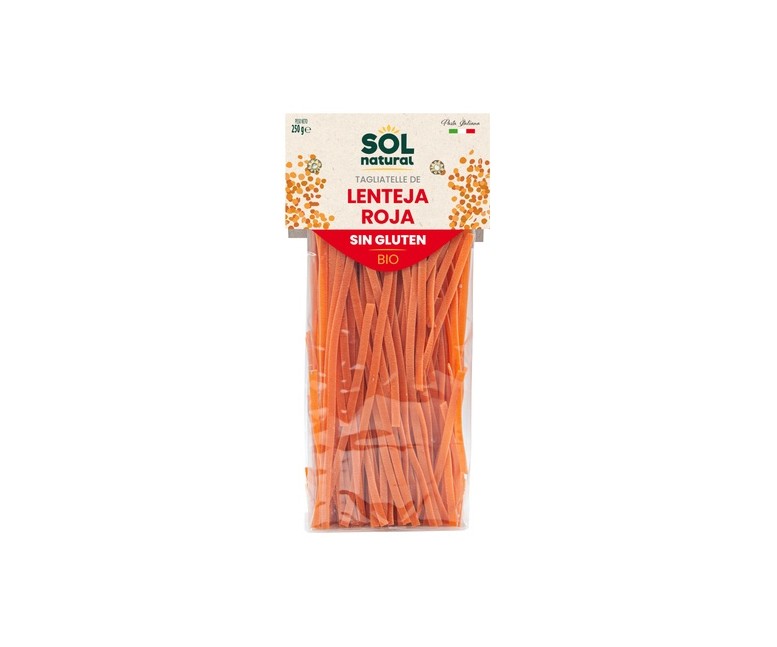 Tagliatelle de lenteja roja sin gluten Bio 250 g Sol Natural