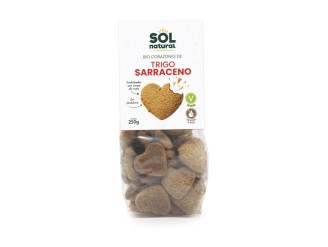 Galletas de corazones de trigo sarraceno con sirope maíz