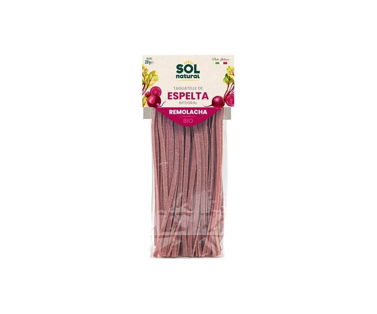 Tagliatelle de espelta integral con remolacha Bio 250 g Sol Natural