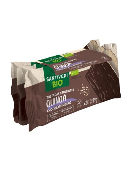 Tostadas crujientes quinoa chocolate negro 3 unidades de 19g (Chocolate) Santiveri