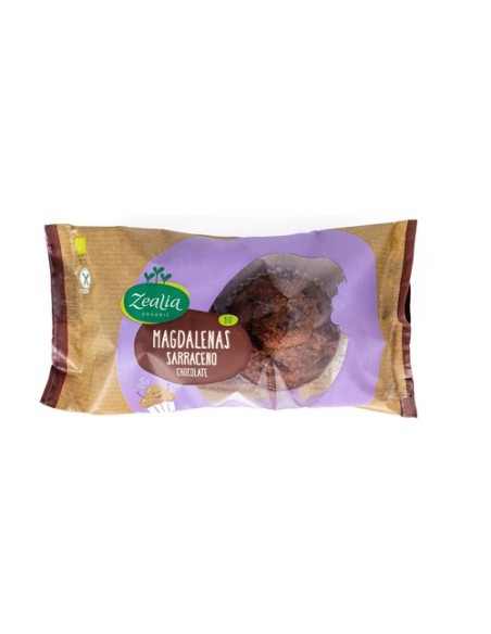 Magdalenas sarraceno chocolate bio sin gluten 2 unidades Zealia