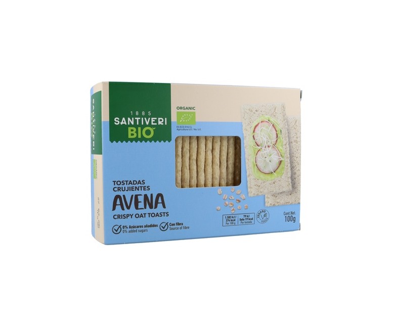 Tostadas ligeras órganicas de avena 100 g Santiveri