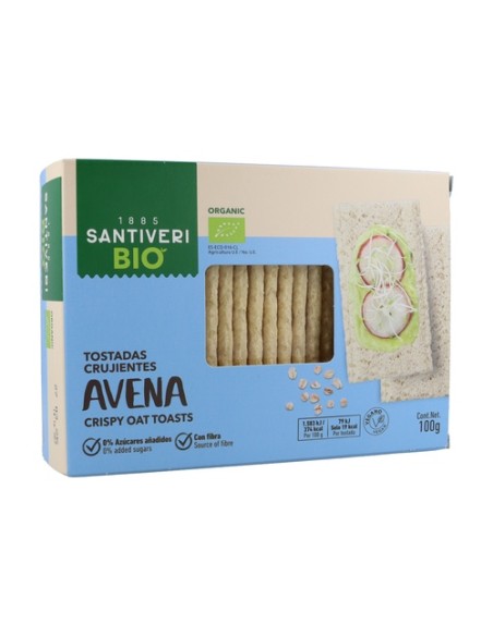 Tostadas ligeras órganicas de avena 100 g Santiveri