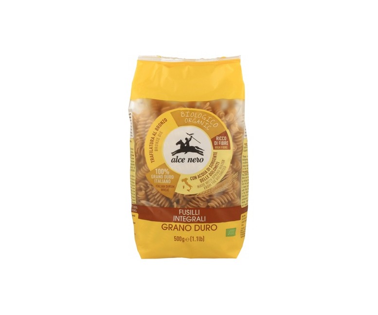 Fusilli de trigo duro integral 500 g Alce Nero