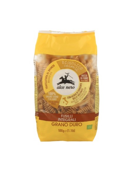 Fusilli de trigo duro integral 500 g Alce Nero