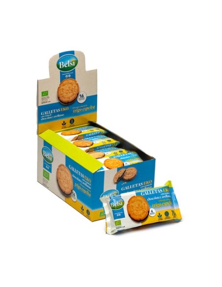 Galletas de espelta con chocolate y avellanas 70 g Belsi