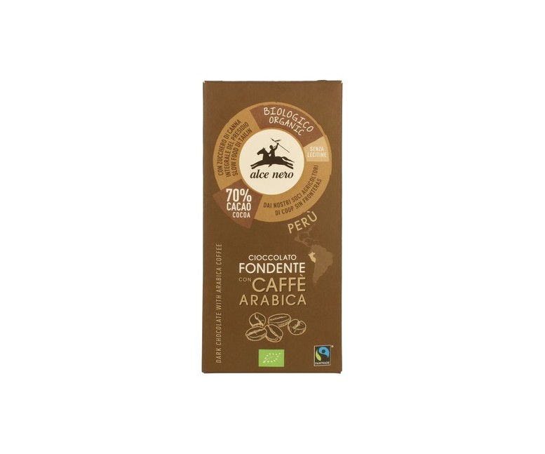 Tableta chocolate negro café arábica Bio 50 g Alce Nero