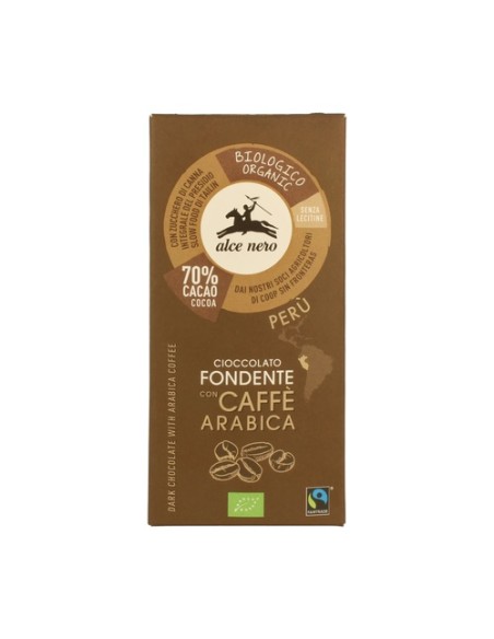 Tableta chocolate negro café arábica Bio 50 g Alce Nero