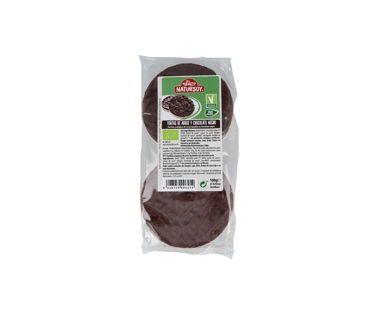 Tortas de Arroz con Chocolate Negro 100 g Natursoy