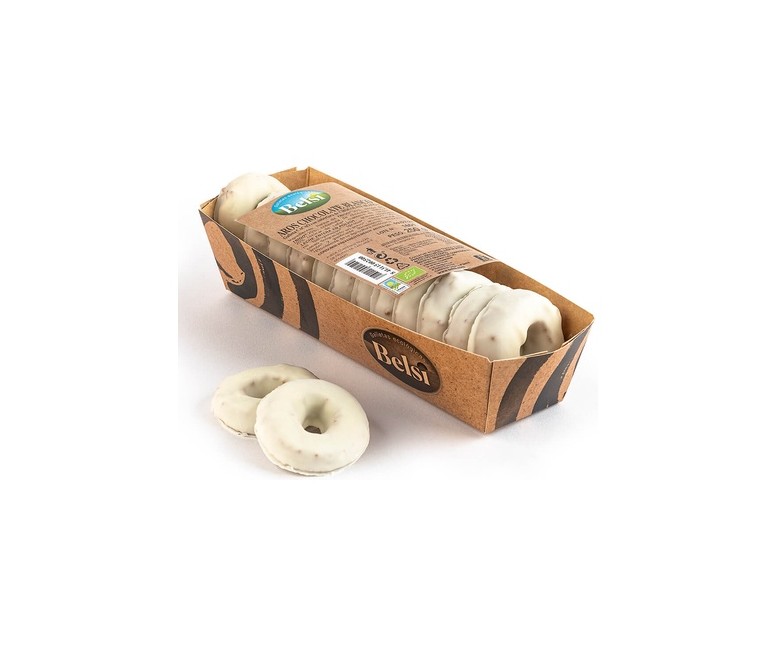 Aros de chocolate blanco Bio 250 g Belsi