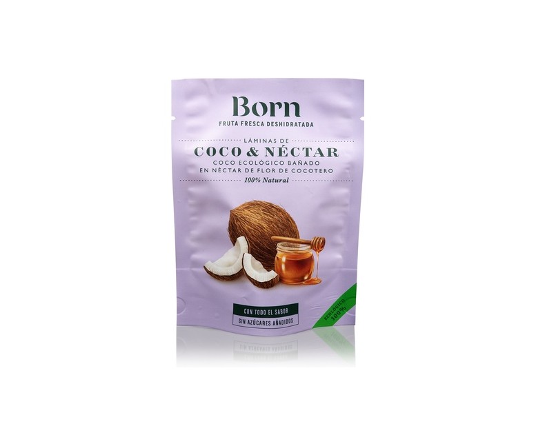 Láminas de coco con néctar Eco 40 g Born