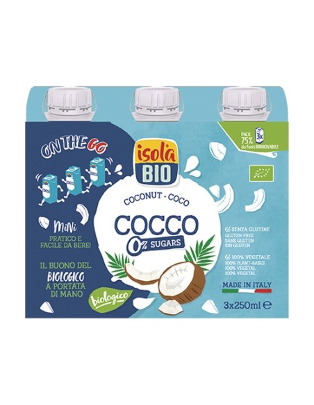 Pack Pack de bebida de coco 'On the go' Bio 3 unidades de 250ml Isola Bio